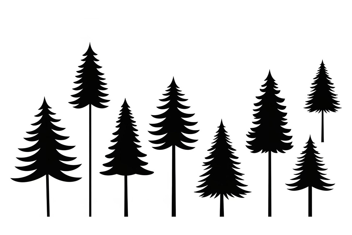 Woodland & Forest Tree Silhouettes B, an Illustration by jahid234 (Photo 37 of 41)