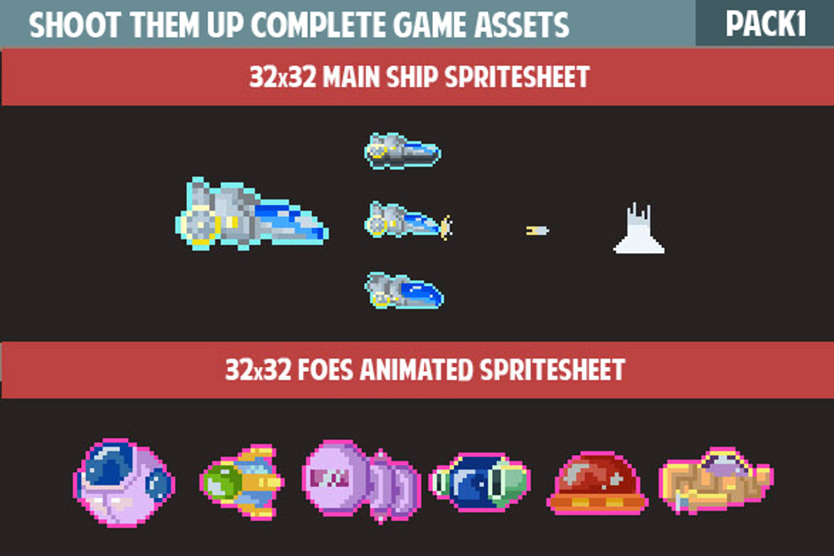 Shoot Them up Game Pack, a Graphic by Fassous game assets (Photo 2 of 5)