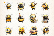 Bumblebee Clipart Bundle, an Illustration by DreamCafeArt (Thumbnail 2 of 5)