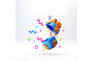 3D Open gift box with floating, an Object Illustration by Abscent