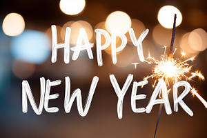 Happy New Year with sparkler, a Holiday Photo by MistyDay