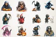 Halloween Funny Reaper Clipart, an Illustration by RobertsArt (Thumbnail 6 of 7)