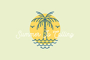 Summer is calling retro linear logo, a Branding & Logo Template by Signatoro (Thumbnail 2 of 3)