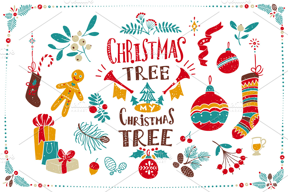 Christmas Cartoon Textured Drawings, a Decorative Illustration by Adiemus (Photo 1 of 5)