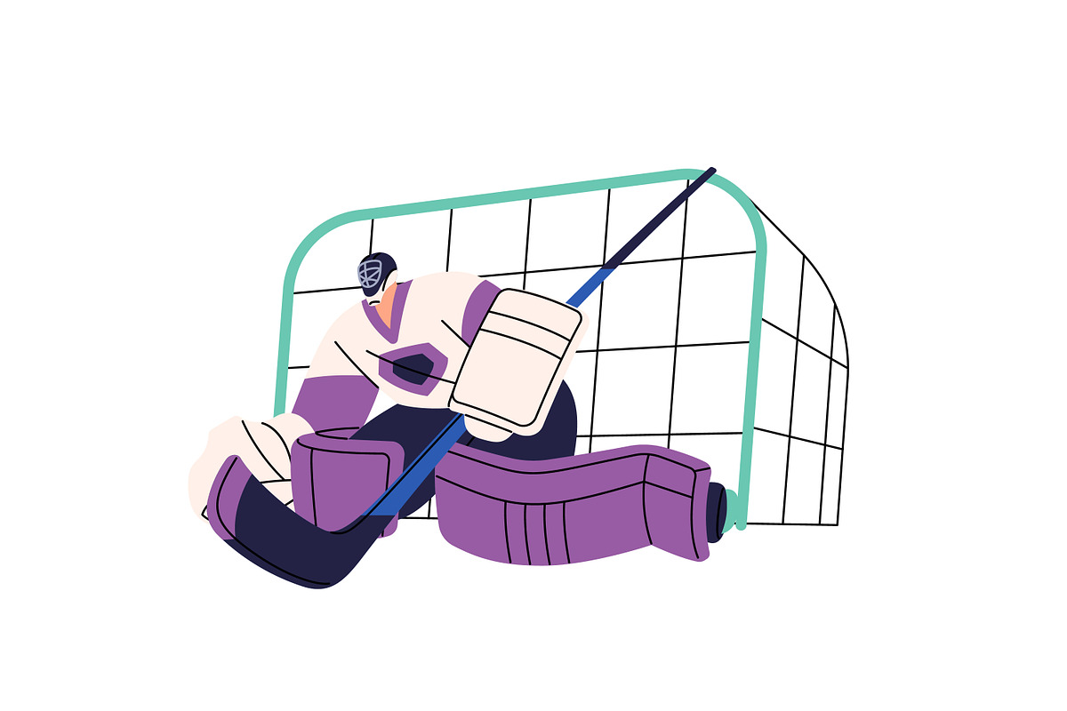 Ice hockey goalkeepers set, a Sport Illustration by PaperTrident (Photo 6 of 10)