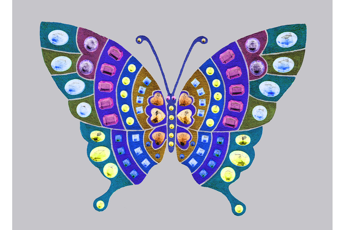 Colorful Bright Hand Painted Jeweled, an Animal Illustration by Sharon Schwalbe