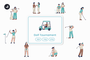 Golf Tournament Illustration, an Object Graphic by Jump Studio