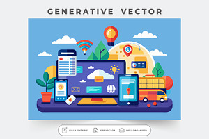A vibrant illustration showcasing va, a Graphic by SouravDesign