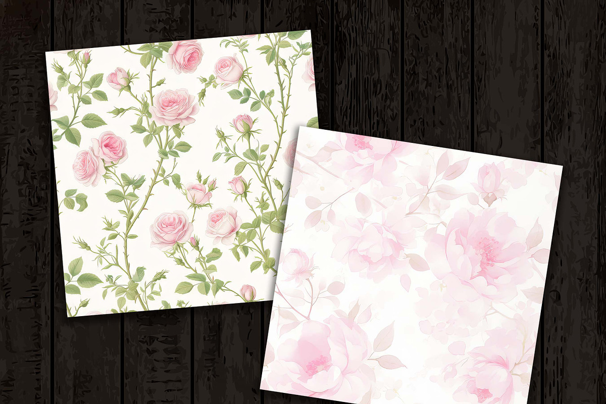 Rose Hydrangea Digital Paper, a Background Graphic by Design Scotch (Photo 7 of 8)