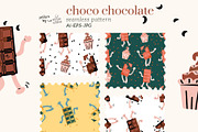 Choco Chocolate Seamless Patterns, a Pattern Graphic by lilovwishes (Thumbnail 1 of 5)
