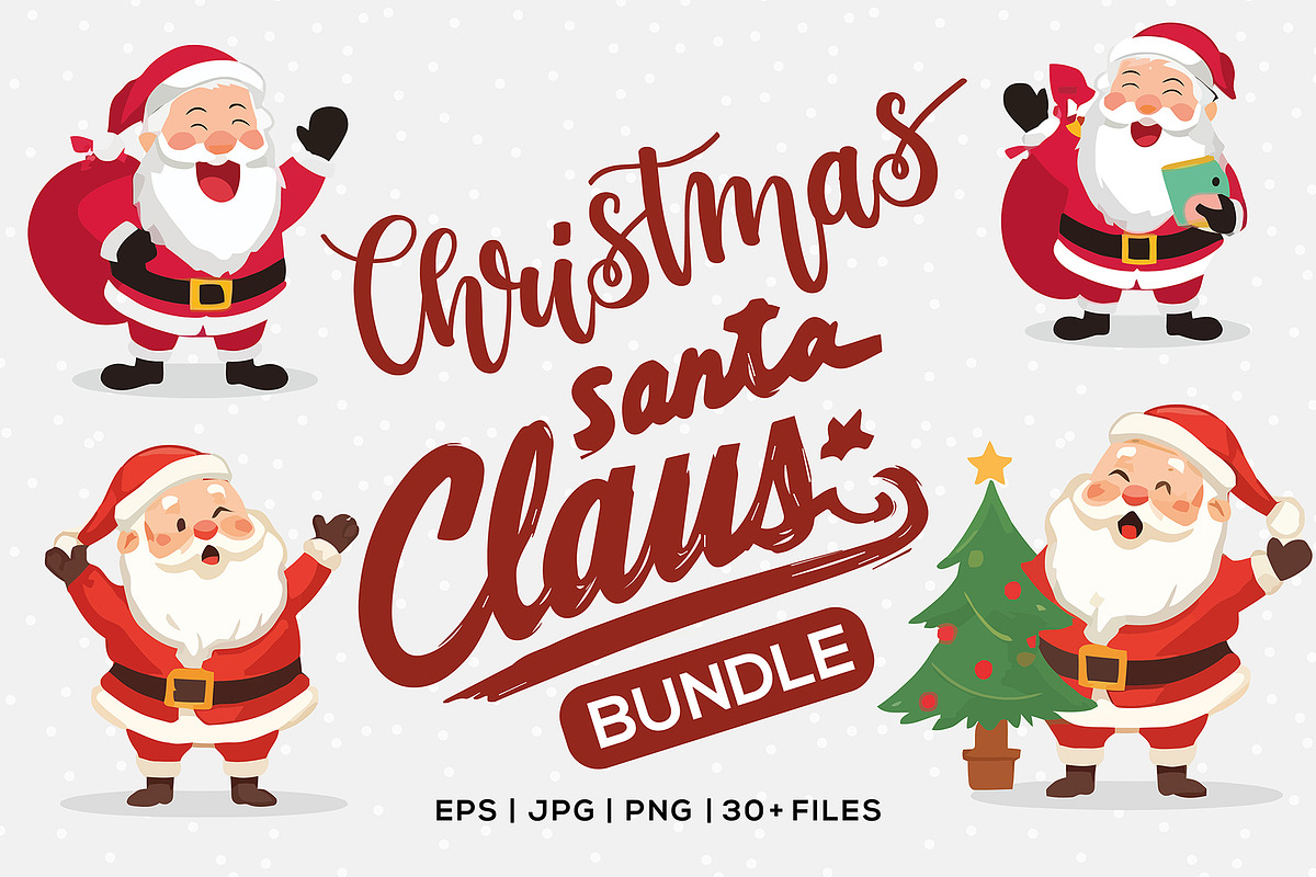 Christmas Santa Claus Bundle Vectors, a Seasonal Illustration by rix_designs (Photo 1 of 3)
