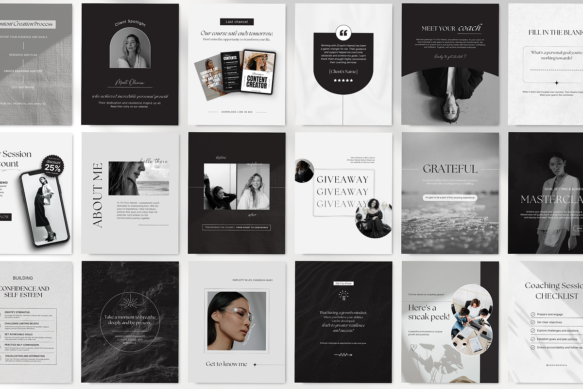 Coach Social Media Branding Bundle, a Social Media Template by DigiPax (Photo 3 of 15)