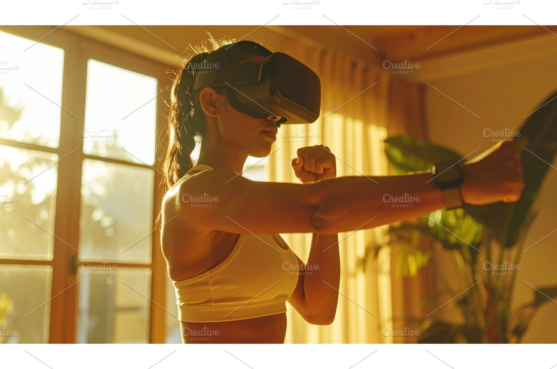 Woman using VR headset in sunlit, a Sports & Recreation Photo by Igor Tichonow