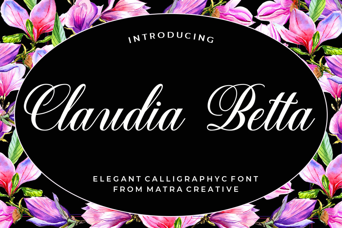 Claudia Betta, a Script Font by Matra Creative (Photo 1 of 9)