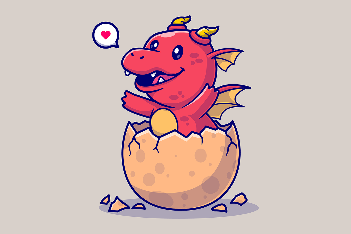 Cute Baby Dragon In Egg Cartoon, an Animal Illustration by Catalyst Labs (Photo 3 of 3)