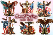 Memorial Day Cross Clipart, a Work Illustration by Dream Creation (Thumbnail 1 of 5)