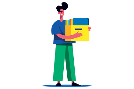Man Carrying Folders