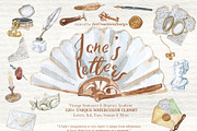 Jane's Letters: Hand Painted PNG, a Decorative Illustration by ArtCreationsDesign (Thumbnail 1 of 11)