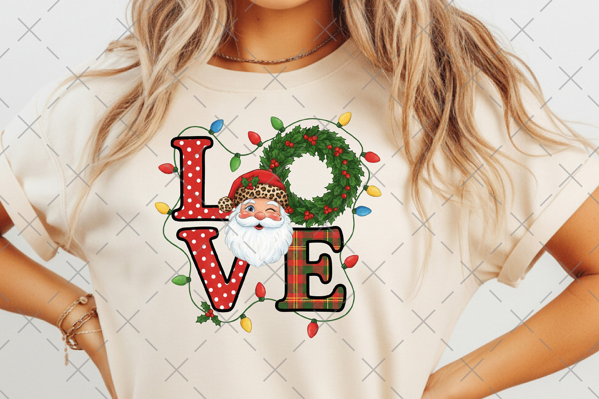 LOVE Santa Christmas PNG, an Illustration by Craft Nest (Photo 6 of 6)