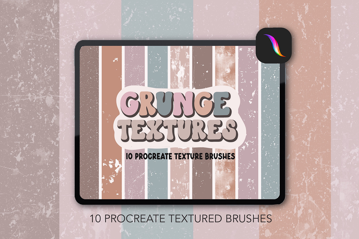 10 Grunge Distressed Procreate Brush, a Brush Add-On by Mastilo Designs (Photo 2 of 4)