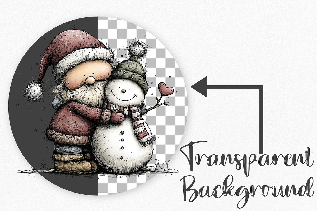 Quirky Whimsical Santa Clipart, an Illustration by Canvas Craft (Photo 2 of 7)