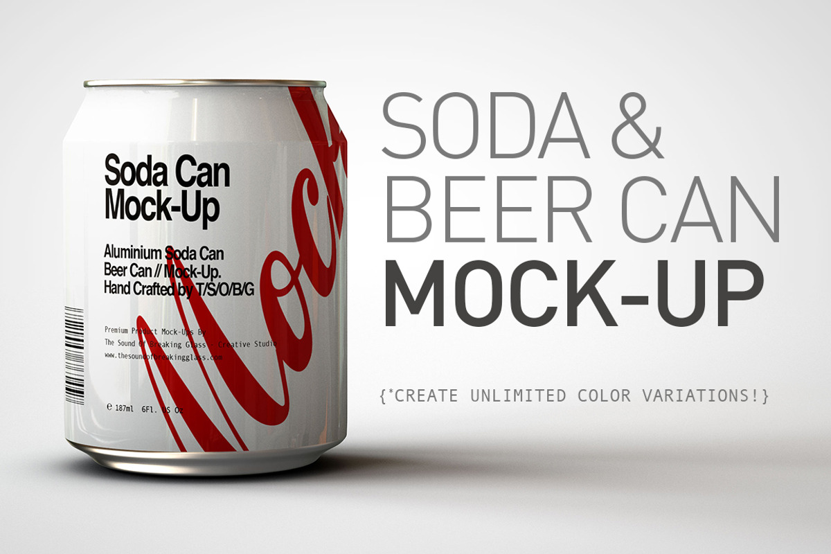 Mini Soda Can | Beer Can Mock-Up V3, a Household Mockup by TSOBG (Photo 1 of 15)