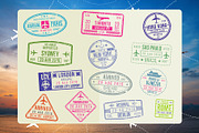 Passport Stamps & Travel Visa Signs, a Transportation Illustration by Kaushal Jangid (Thumbnail 1 of 14)