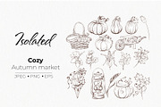 Vintage Autumn Botanical Line Art, a Seasonal Illustration by katmonne (Thumbnail 3 of 14)