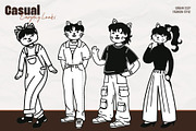 Handrawn Autumn Cat Character Set, an Animal Illustration by Invisual Studio (Thumbnail 8 of 11)