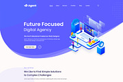 weAgent Digital Agency PSD Template, a Landing Page Template by Andit themes (Thumbnail 2 of 8)