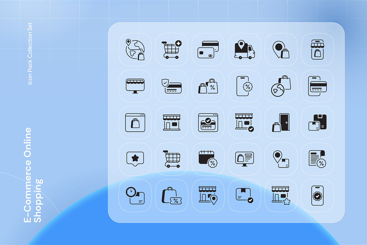E-Commerce Online Shopping Icon Set, an Outline Icon by Nathaya Studio (Photo 2 of 2)