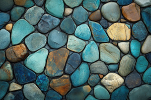 Teal blue brown stone wall texture b, a Photo by Pixeness Studio