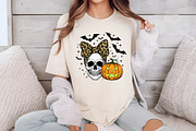 Skull With Bow,Pumpkin Halloween PNG, an Illustration by Libby Wishes (Thumbnail 2 of 6)
