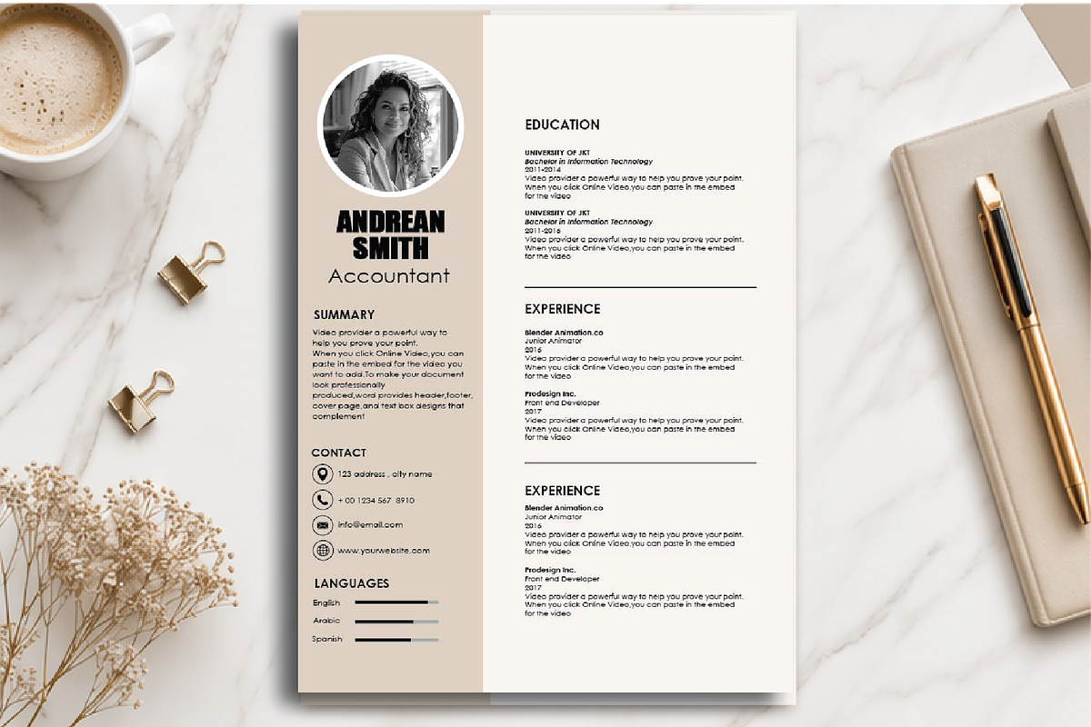 MODERN RESUME TEMPLATE (R4), a Resume Template by dulchaer29 (Photo 3 of 4)