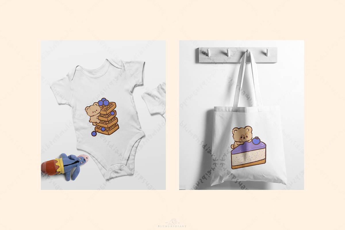 Bear Blueberry Dessert Clipart, an Animal Illustration by Blumensdiary (Photo 5 of 6)