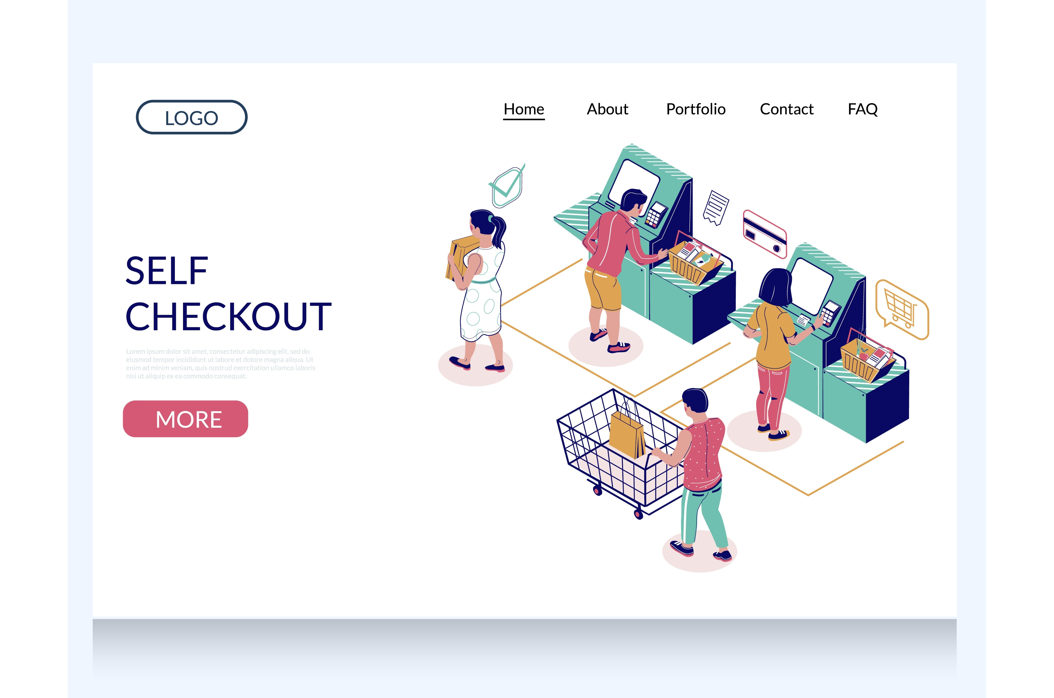 Self checkout vector website landing, a Texture Graphic by Siberian Art ...