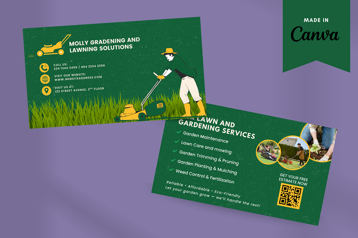 Lawn and Gardening Business Card, a Business Card Template by Elegant_Studio44 (Photo 1 of 4)