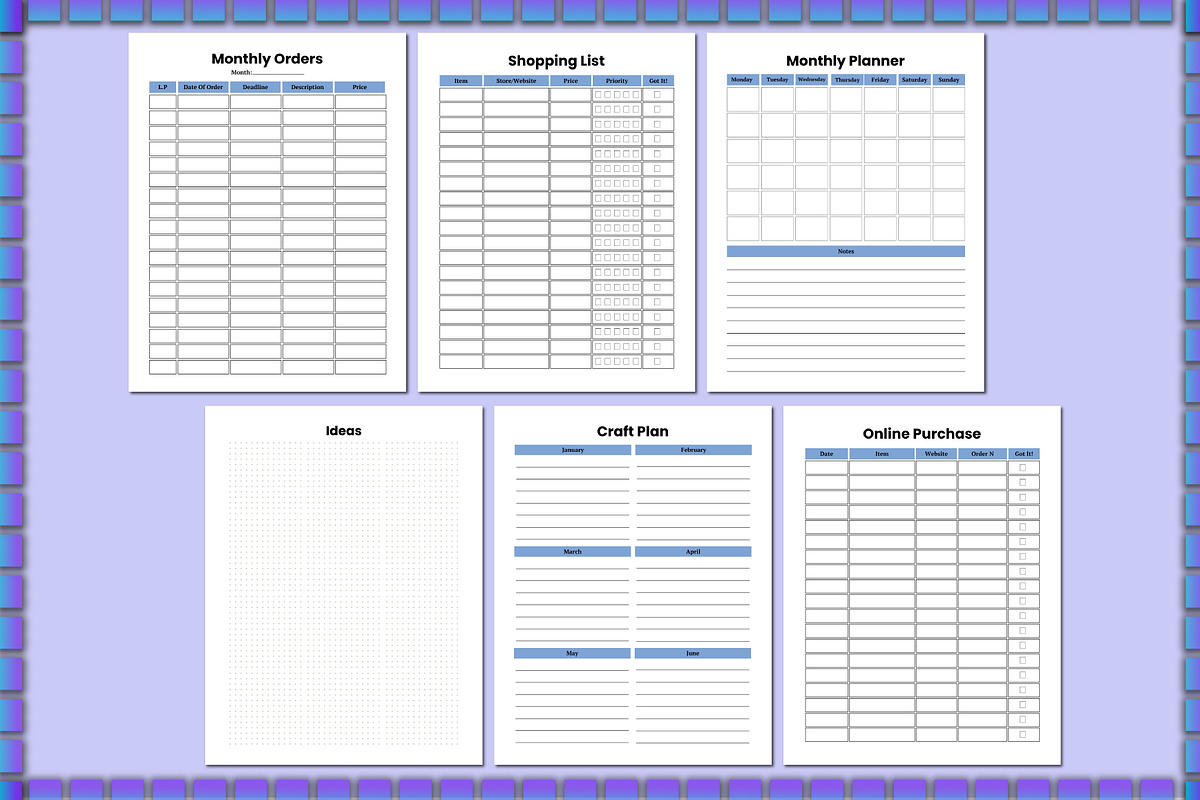 Craft Planner For Canva KDP, a Stationery Template by Shumaya (Photo 3 of 5)