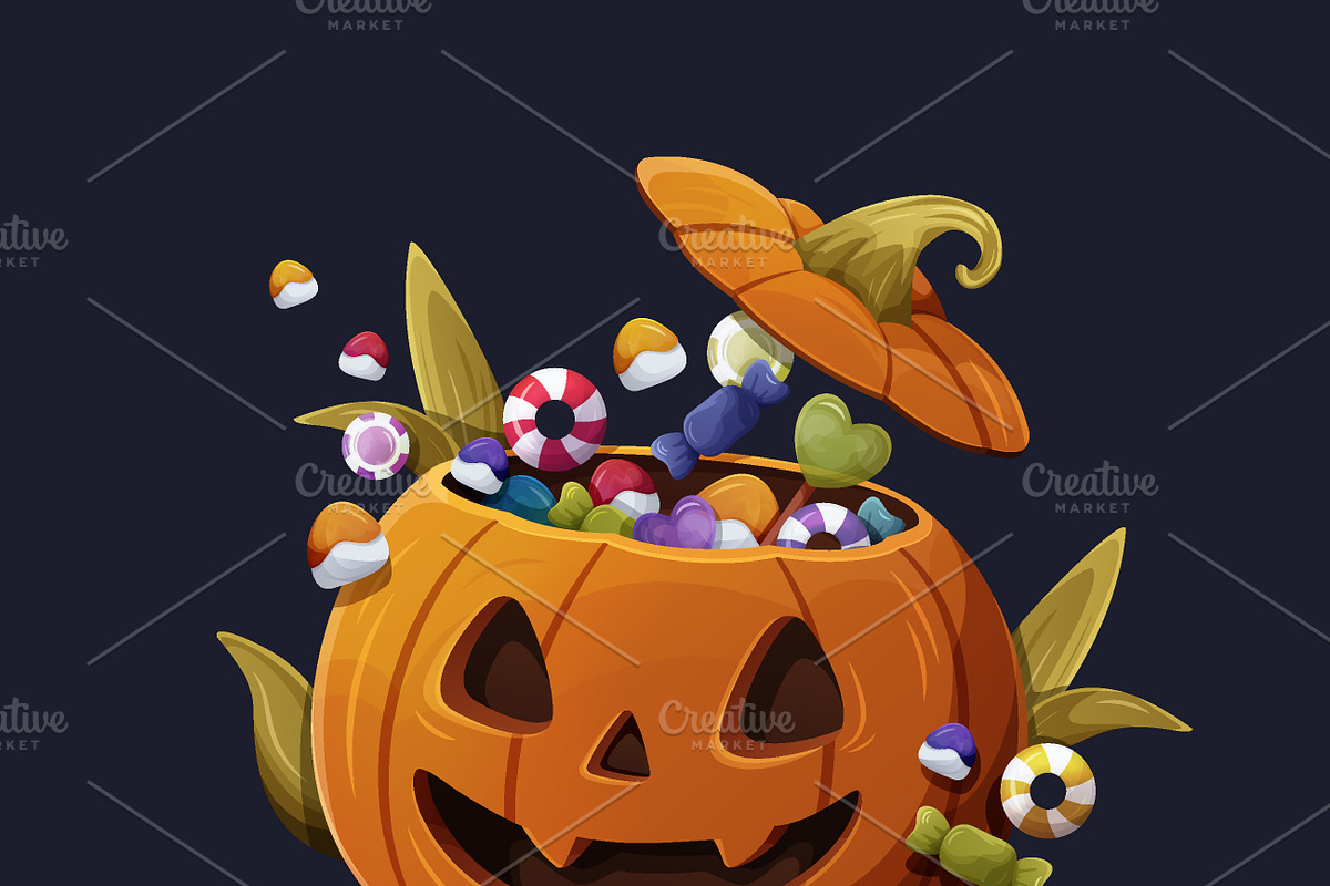 Halloween PumpkinClipart & Patterns, a Seasonal Illustration by Alina Kruss (Photo 3 of 11)