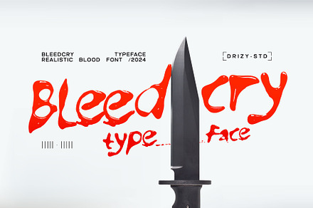 Bleedcry Typeface - Realistic Blood, a Handwritten Font by Drizy