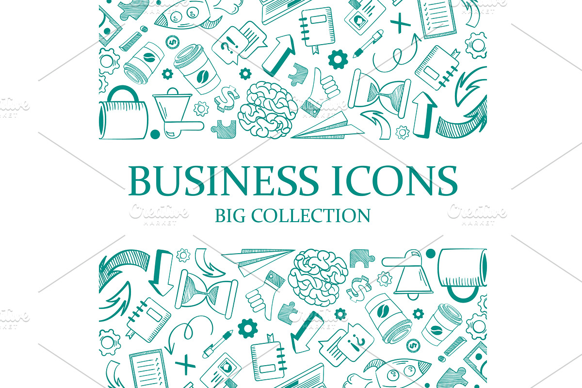 hand drawn business icons, an Object Illustration by Multigon