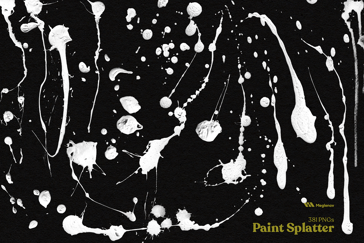 Paint Splatter [381 PNGs], a Texture Graphic by Meglenov (Photo 4 of 12)