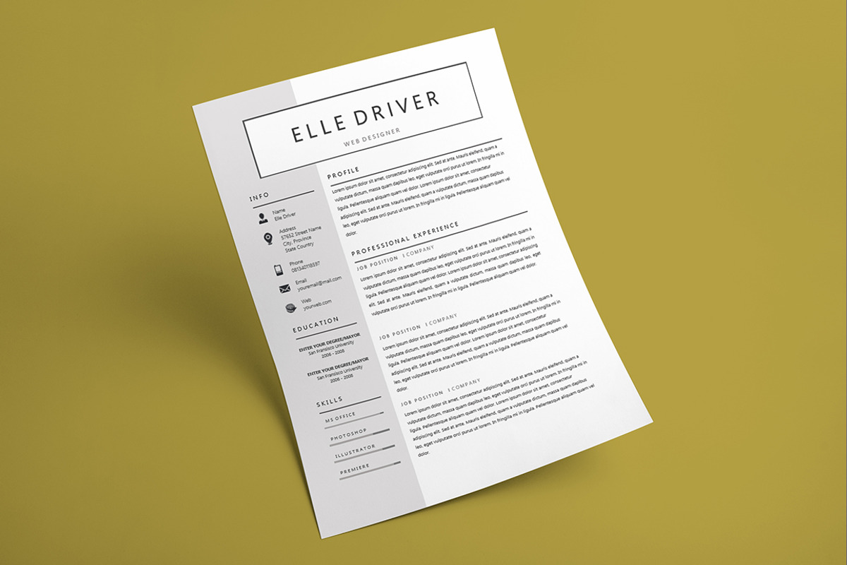 Simple Elegant Word Resume Template, a Resume Template by Rustype (Photo 4 of 5)