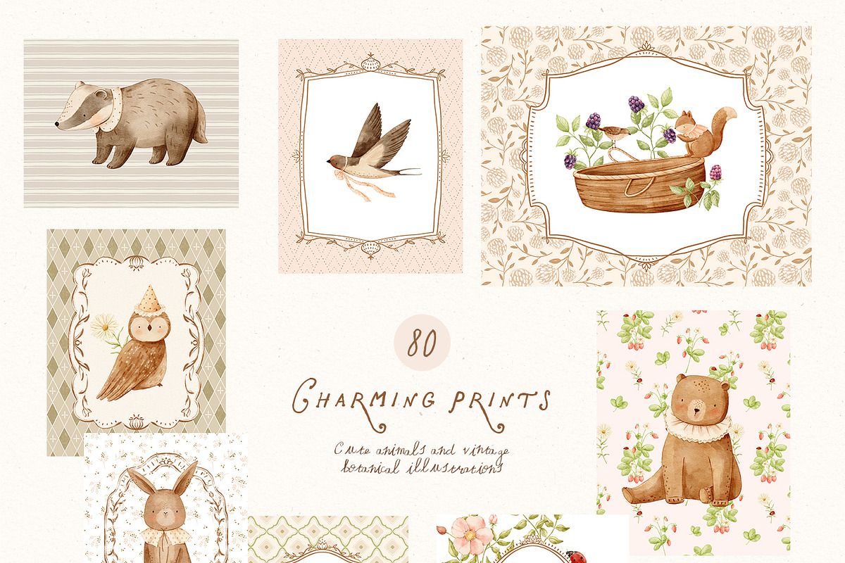 Charming meadow - woodland clipart, a Decorative Illustration by polikarpovaart (Photo 25 of 30)