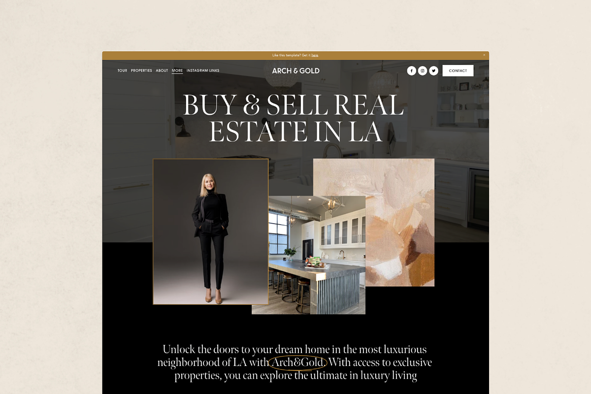 Squarespace Template: Arch&Gold, a Squarespace Template by Applet Studio (Photo 2 of 6)