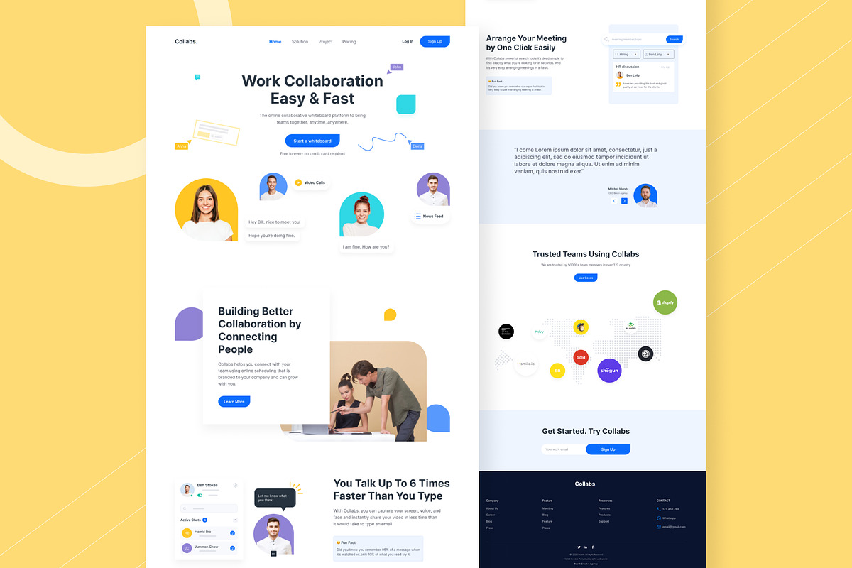 Team Collabs Landing Page Design, a Landing Page Template by Design Valley