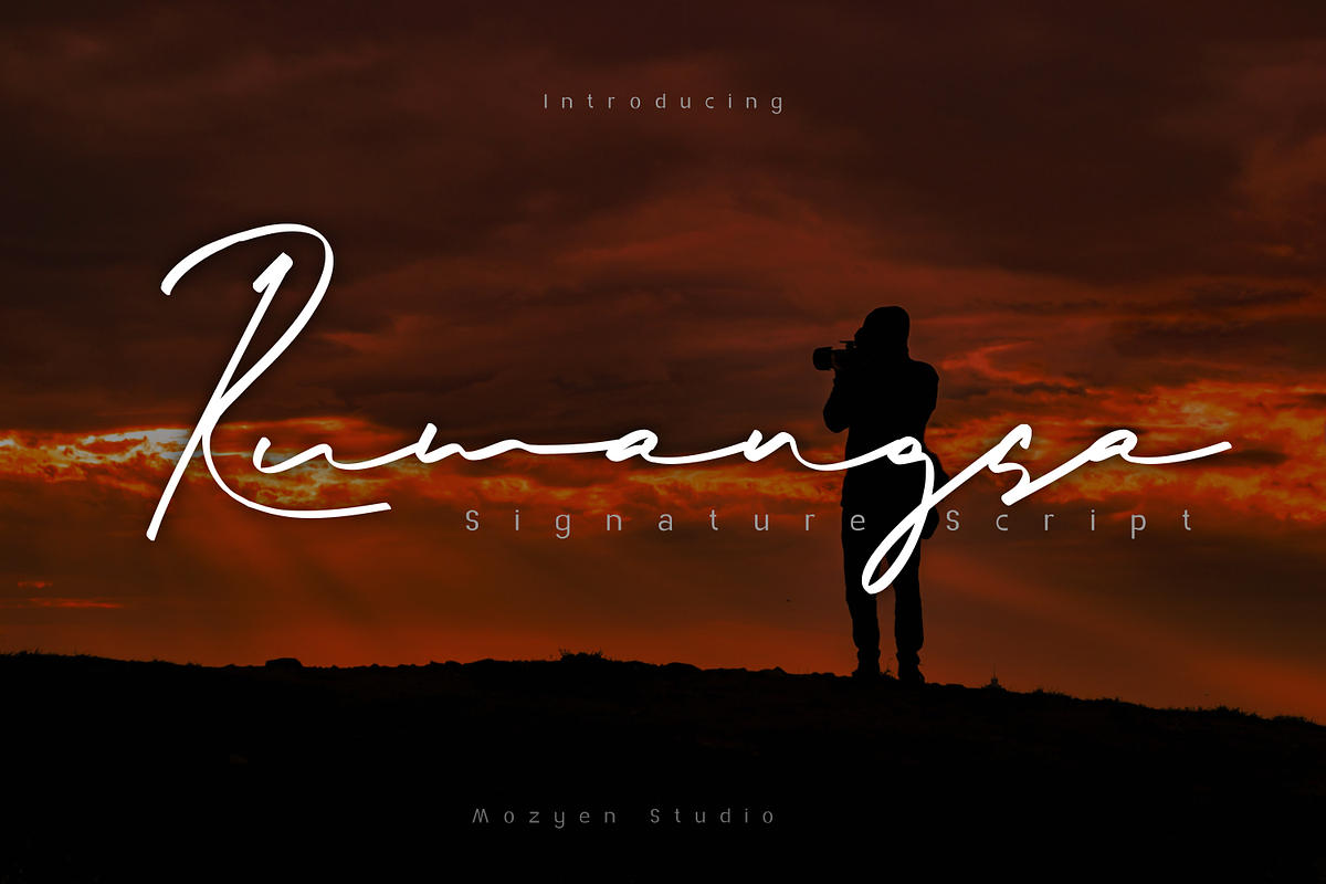 Rumangsa, a Script Font by Mozyen Studio (Photo 1 of 9)