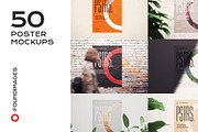 50 poster mockup bundle glued paper, an Advertising Mockup by FoundImages (Thumbnail 1 of 55)