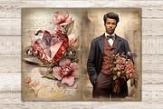 Valentines Day Junk Journal Paper, a Seasonal Illustration by GlamArtZhanna (Thumbnail 3 of 9)