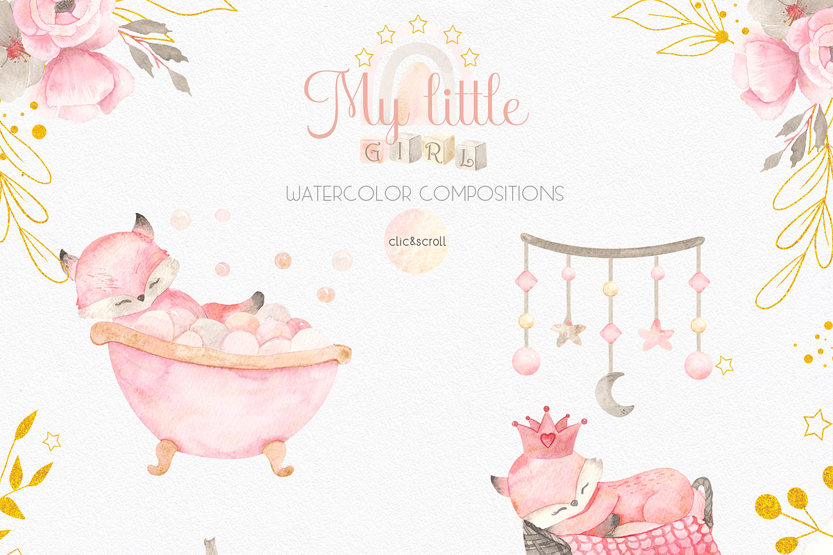My little girl. Watercolor collectio, an Object Graphic by Ana-Sakuta (Photo 7 of 22)